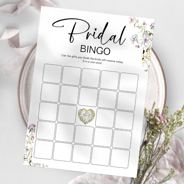 Invitación Juego de ducha de novia Bingo Wildflower (Subido por el creador)