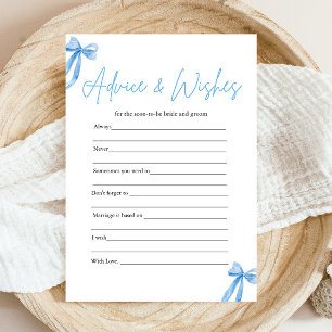 Invitación Juego de ducha de novia Consejos y Deseos con Lazo