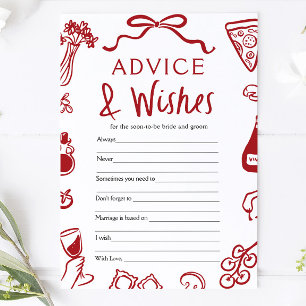 Invitación Juego de Ducha de Novia: Consejos y Deseos de Amor