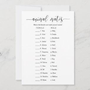 Invitación Juego de ducha de novia de Animal Mates