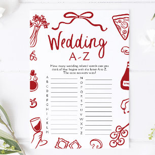 Invitación Juego de Ducha de Novia de Boda Italiana Dibujada