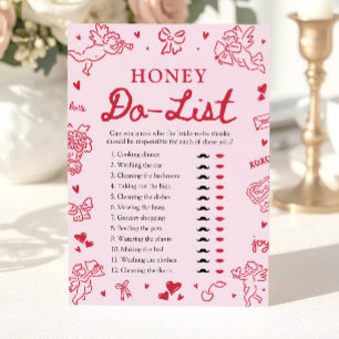 Invitación Juego de ducha de novia de lista de tareas para ha