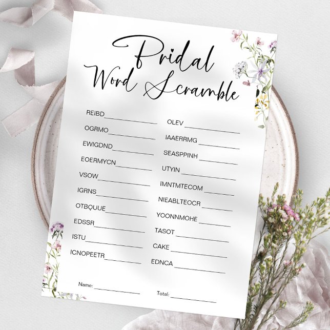 Invitación Juego de ducha de novia de Word Scramble (Subido por el creador)