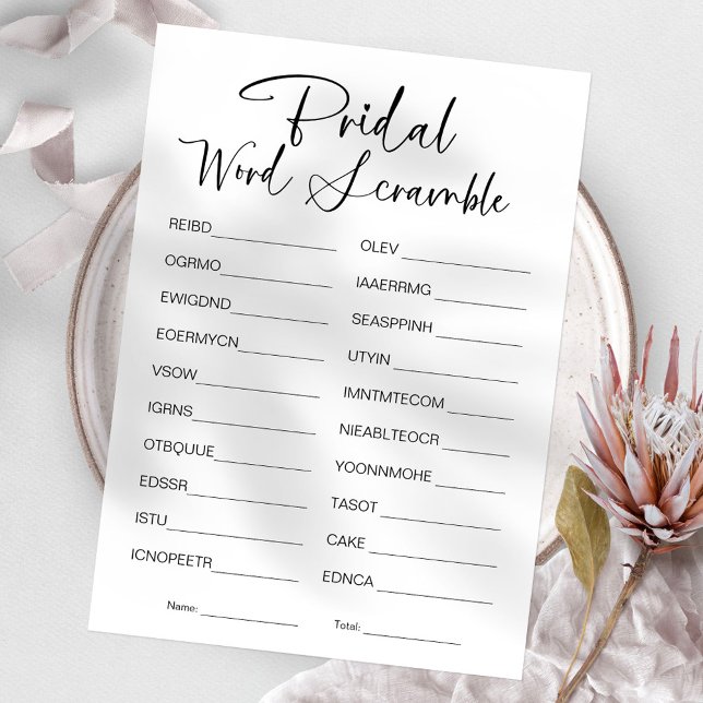 Invitación Juego de ducha de novia de Word Scramble (Subido por el creador)