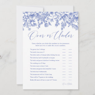 Invitación Juego de Ducha de Novia Floral Azul Sobre o Debajo