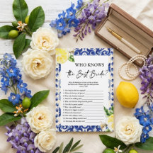 Juego de ducha de novia floral mediterránea con li