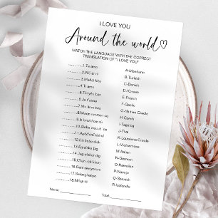 Invitación Juego de Ducha de Novia 'Te Amo en Todo el Mundo'