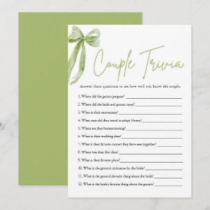 Invitación Juego de ducha de novia trivialmente trivial verde