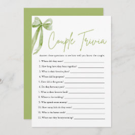 Invitación Juego de ducha de novia trivialmente trivial verde