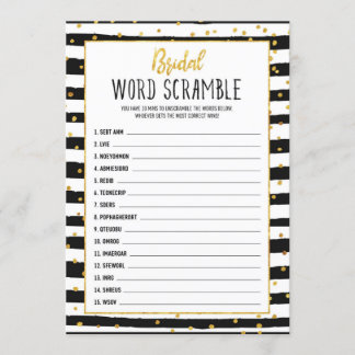 Invitación Juego de ducha de novia Word Scramble