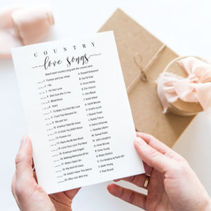 Invitación Juego de ducha de novias Canciones de amor de país