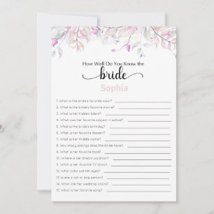 Invitación Juego De Ducha De Novias Qué Tan Bien Conoce A La