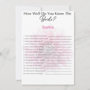 Invitación Juego De Ducha De Novias Qué Tan Bien Conoce A La