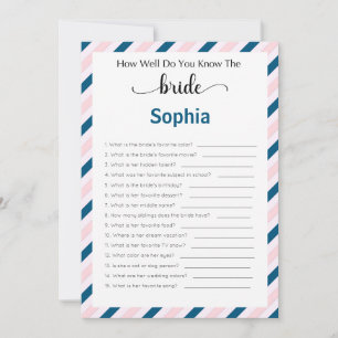 Invitación Juego De Ducha De Novias Qué Tan Bien Conoce A La