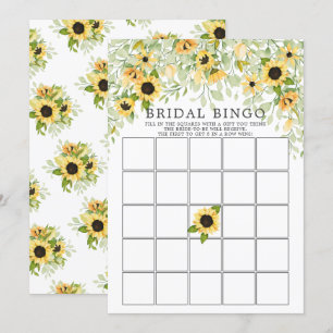 Invitación Juego de ducha nupcial de Sunflower BINGO de otoño