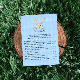 Invitación Juego de ducha Tan Bunny Rabbit Blue Over Under