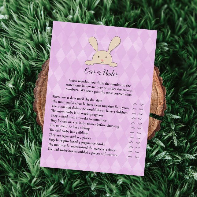 Invitación Juego de ducha Tan Bunny Rabbit Purple Over Under (Subido por el creador)