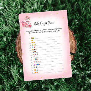 Invitación Juego de Emoji para bebés Flamingo Ballerina