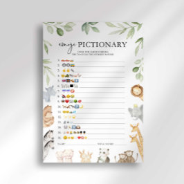 Invitación Juego de emojis para baby shower del Arca de Noé