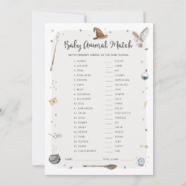 Invitación Juego de emparejar animales bebés para baby shower
