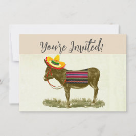 Invitación Juego de fiesta clásico Pin the Tail on the Donkey