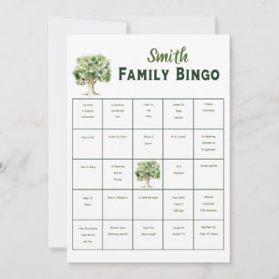 Invitación Juego de Fiesta de Bingo Renion de árbol de famili