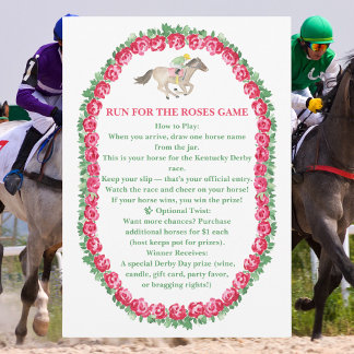 Invitación Juego de fiesta de derby de rifa por las rosas