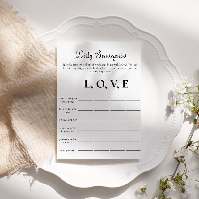 Invitación Juego de fiesta de despedida de soltera sucio Scat (Subido por el creador)