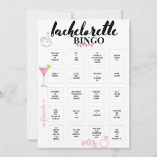 Invitación Juego de Fiestas de Bachelorette Bingo Hen