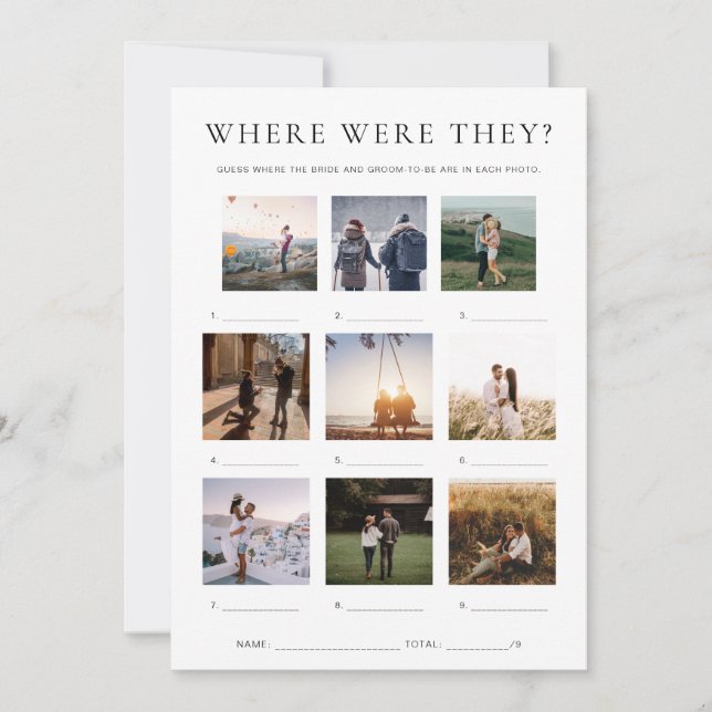 Invitación Juego de fotos de vacaciones de Quinn ¿Dónde estuv (Anverso)