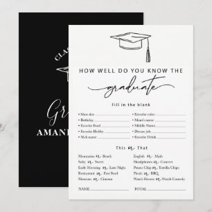Invitación Juego de graduación personalizado