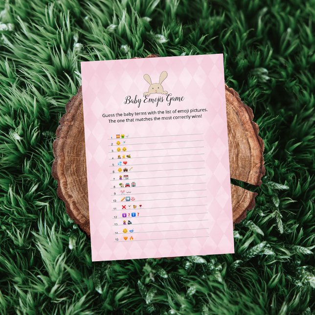 Invitación Juego de imágenes de emoji de bebé rosa argyle Tan (Subido por el creador)