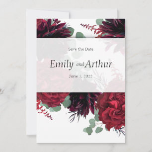 Invitación Juego de invierno rojo y blanco 10 Guardar la fech