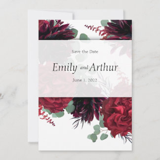 Invitación Juego de invierno rojo y blanco 10 Guardar la fech