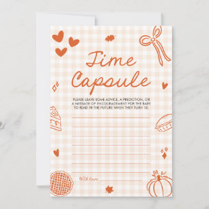 Invitación Juego de la cápsula de tiempo Baby Shower con mano