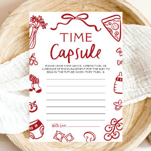 Invitación Juego de la cápsula de tiempo Baby Shower italiana