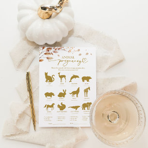 Invitación Juego de la ducha de bebé de embarazo de animal ca