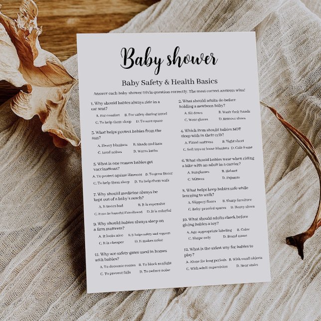 Invitación Juego de la ducha de bebé: Seguridad y salud básic (Baby Safety & Health Basics Baby Shower Game, Invitation)
