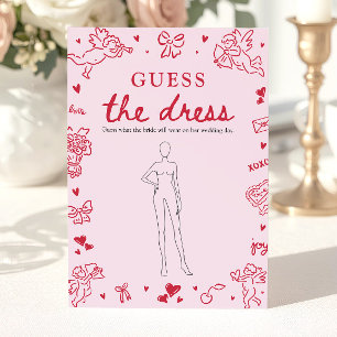 Invitación Juego de la ducha de novia adivina el vestido dibu