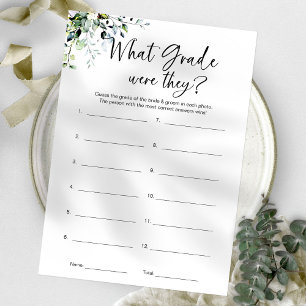 Invitación Juego de la Ducha de Novia Minimalista ¿Qué Grado 