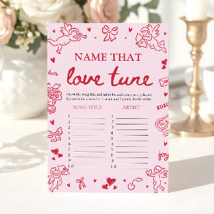 Invitación Juego de la ducha de novia Pink Hearts Nombre esa
