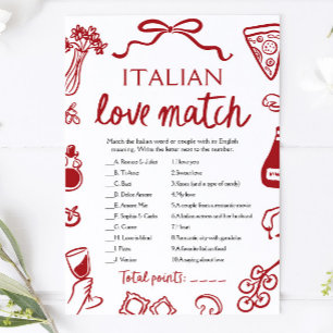 Invitación Juego de la Ducha de Novia Red Amore Italian Love