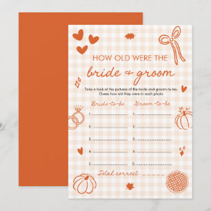 Invitación Juego de la Edad de la Novia y el Novio en Otoño N