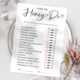 Invitación Juego de la Lista de Tareas para Ducha de Novia