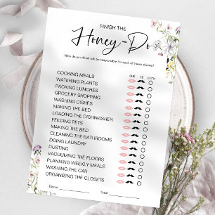 Invitación Juego de la Lista de Tareas para la Ducha de Novia