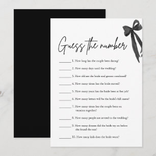 Invitación Juego de la lluvia de boda Adivina el número con l