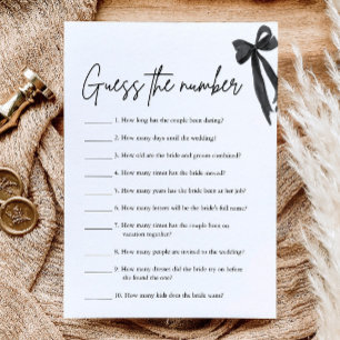 Invitación Juego de la lluvia de boda Adivina el número con l