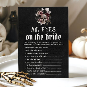 Invitación Juego de la Novia Floral de Cráneo de Halloween To