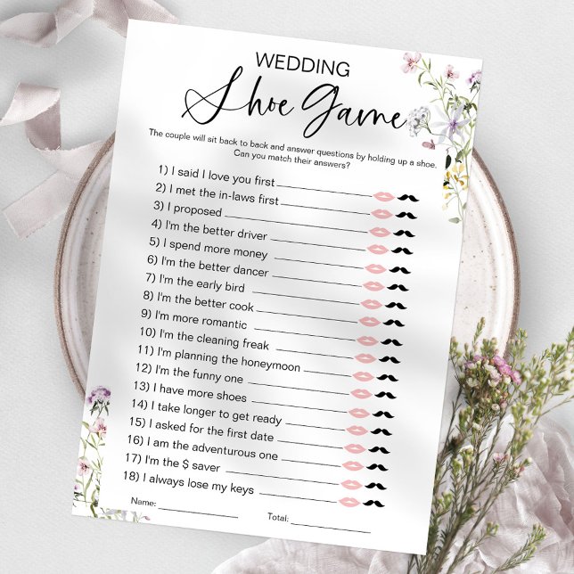 Invitación Juego de la Zapatilla de Boda de Flor Silvestre pa (Subido por el creador)
