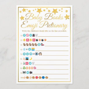 Invitación Juego de libros para bebés de la Emoji Baby Shower
